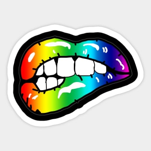 Rainbow lips Sticker